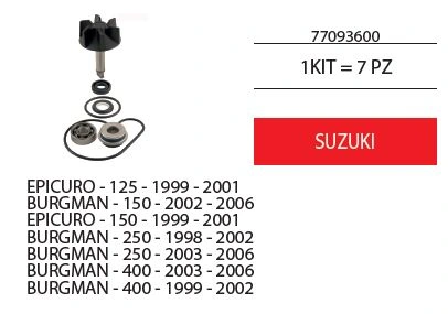 Kit revisione pompe acqua ciclomotori Suzuki