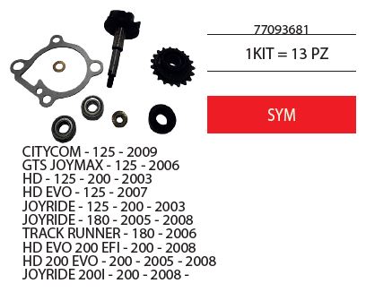 Kit revisione pompe acqua ciclomotori Sym
