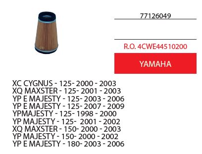 Filtri aria ciclomotori Yamaha