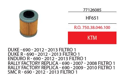 Filtri olio ciclomotori KTM