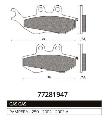Pastiglie dischi freno 77281947 GAS GAS per motocicli