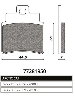 Pastiglie dischi freno 77281950 ARCTIC CAT per ciclomotori
