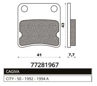 Pastiglie dischi freno 77281967 CAGIVA per ciclomotori
