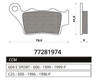 Pastiglie dischi freno 77281974 CCM per ciclomotori